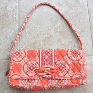 Vera Bradley Orange Mandala Print Shoulder or Clutch Purse "Knot Just A Clutch"